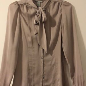 Grey bottom down with bow tie